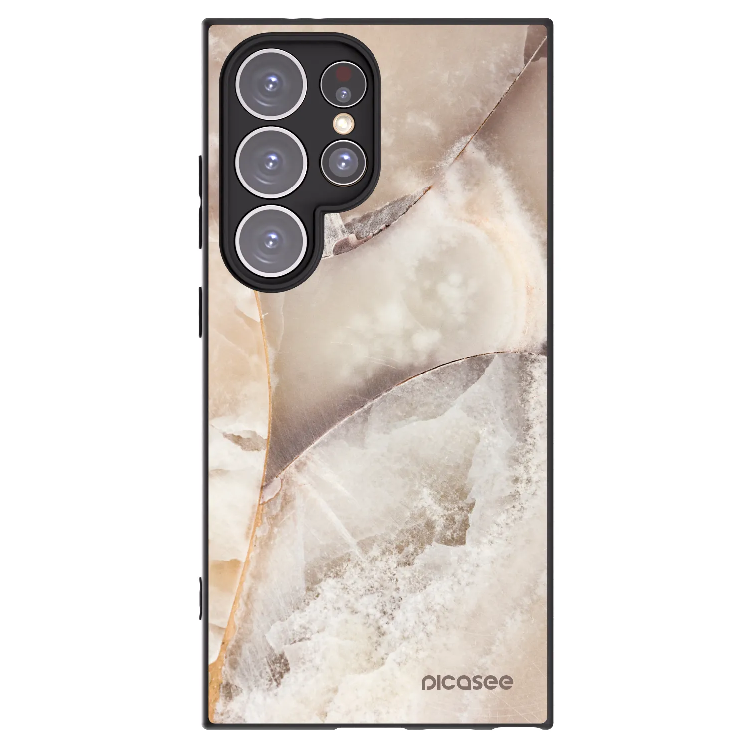 Picasee silikonski črni ovitek za Samsung Galaxy S24 Ultra S928B 5G - Cream marble