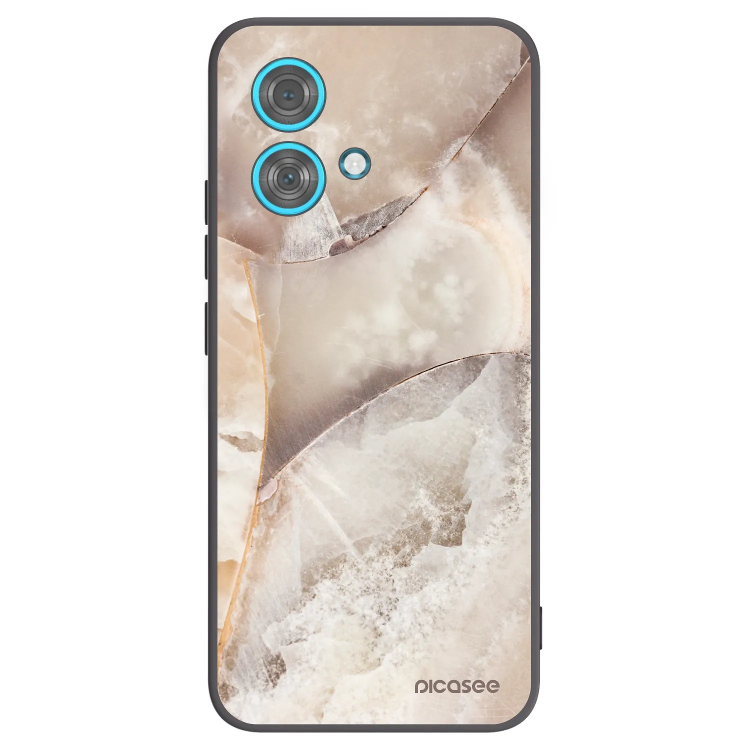 Picasee silikonski črni ovitek za Motorola Edge 40 Neo - Cream marble
