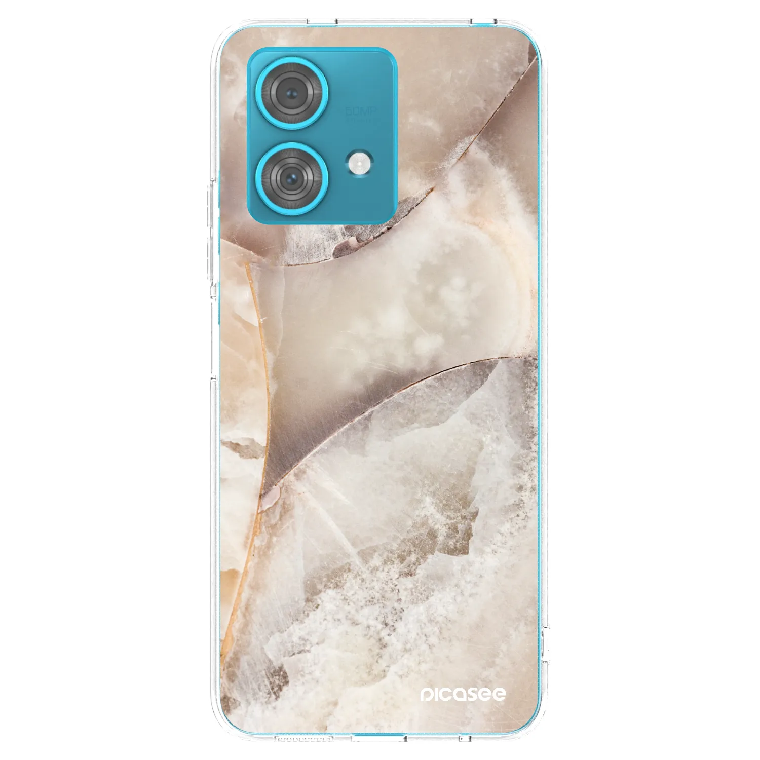 Picasee silikonski prozorni ovitek za Motorola Edge 40 Neo - Cream marble
