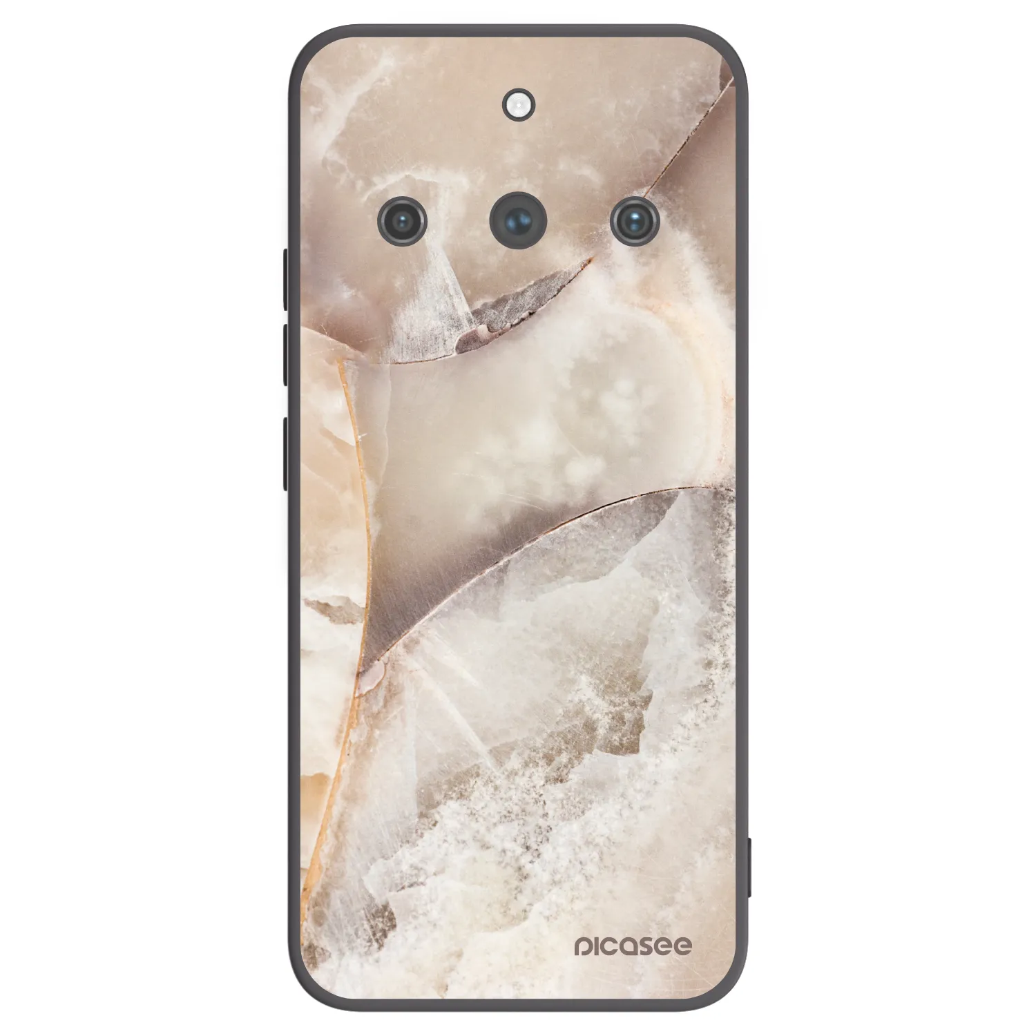 Picasee silikonski črni ovitek za Realme 11 Pro+ - Cream marble