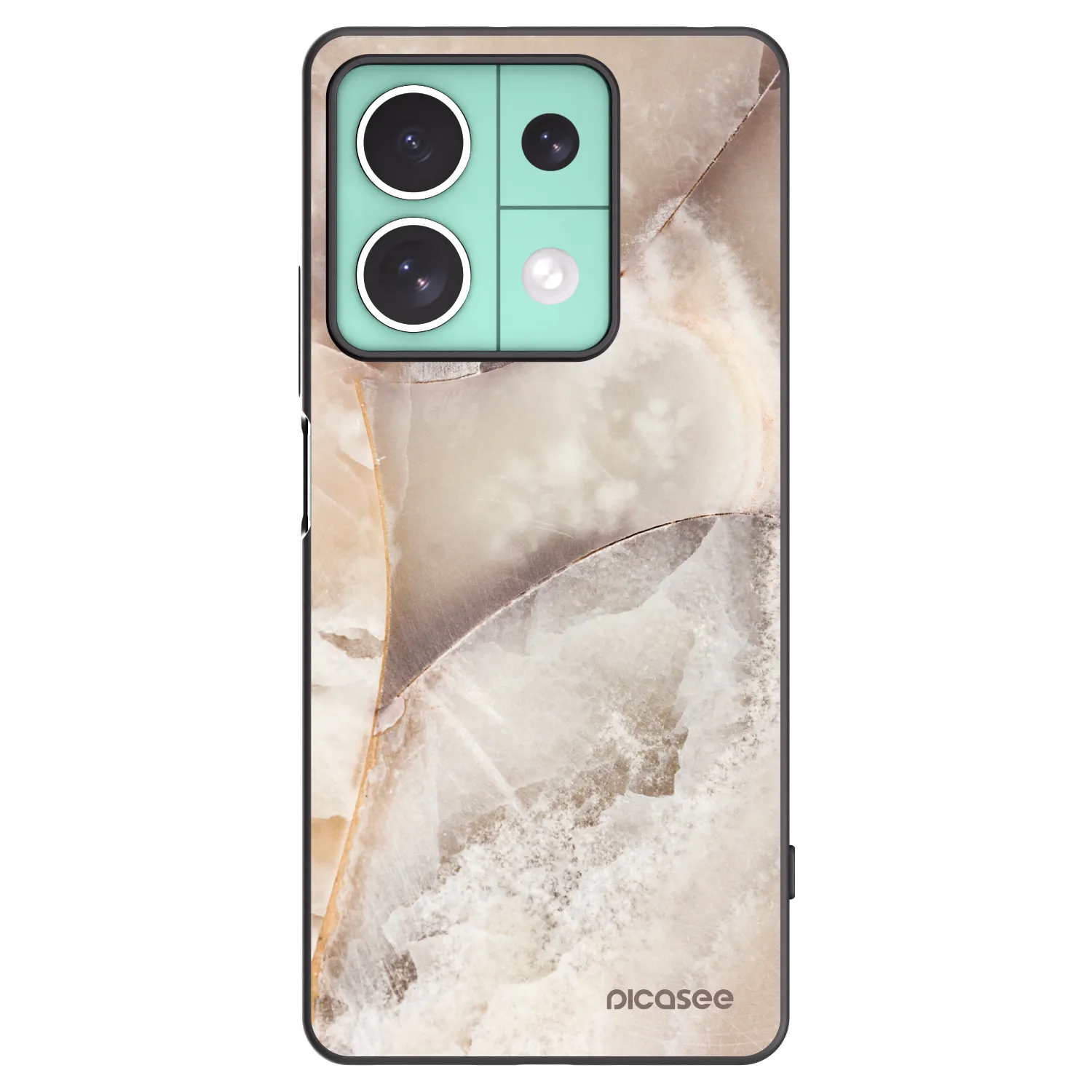 Picasee silikonski črni ovitek za Xiaomi Redmi Note 13 5G - Cream marble