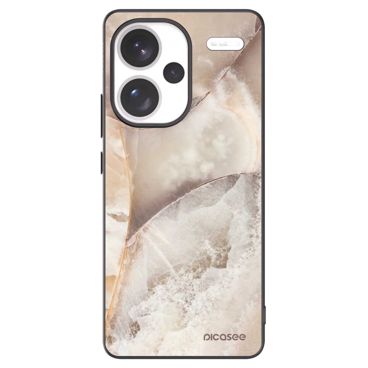 Picasee silikonski črni ovitek za Xiaomi Redmi Note 13 Pro+ 5G - Cream marble