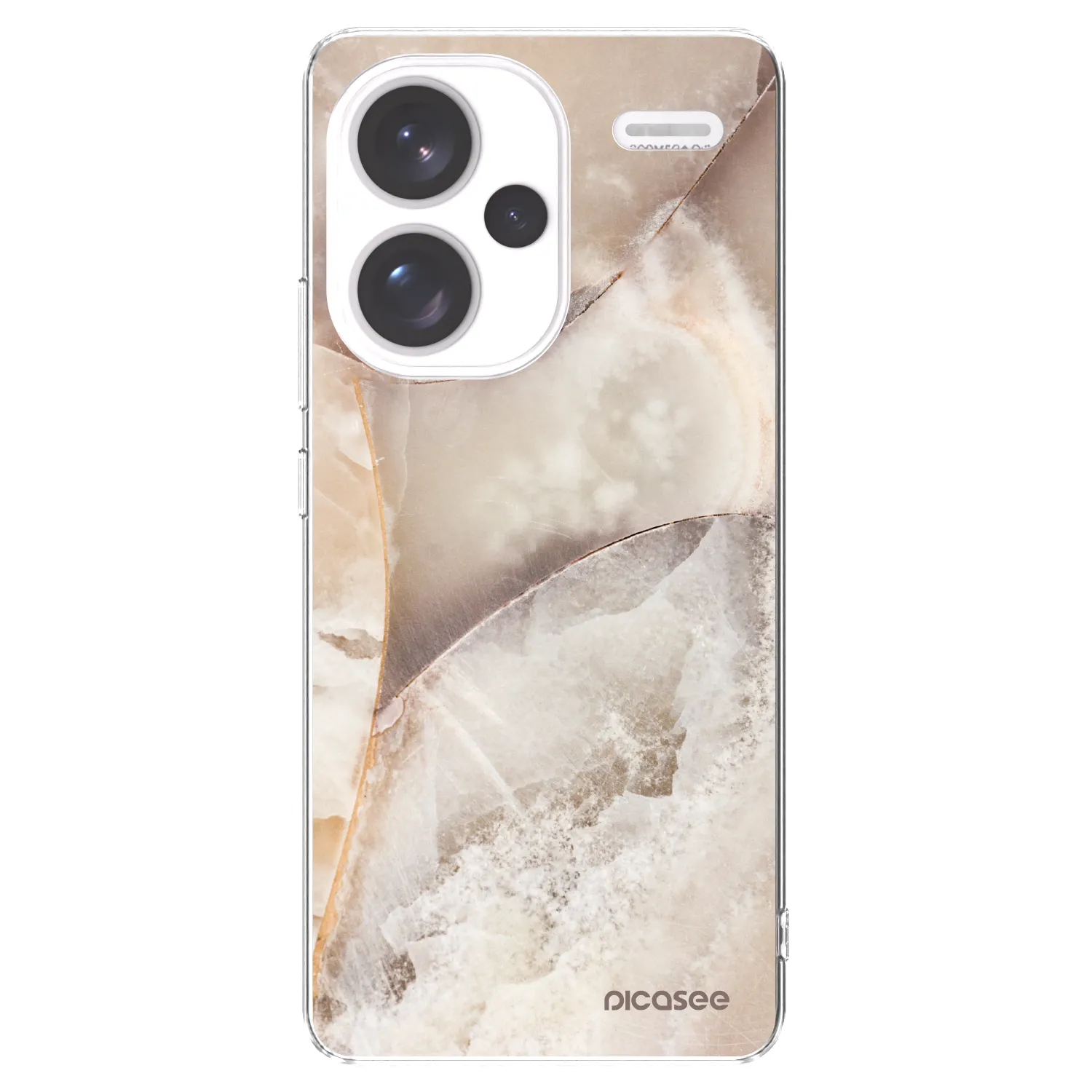 Picasee silikonski prozorni ovitek za Xiaomi Redmi Note 13 Pro+ 5G - Cream marble