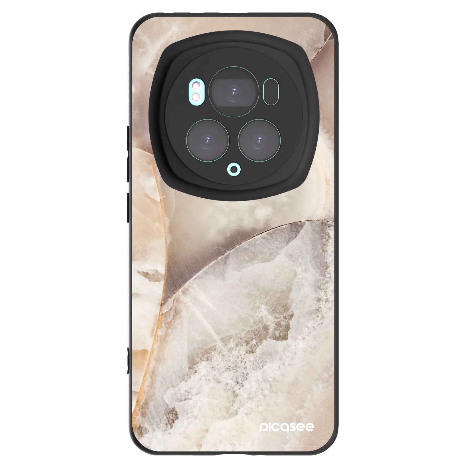 Picasee silikonski črni ovitek za Honor Magic6 Pro - Cream marble