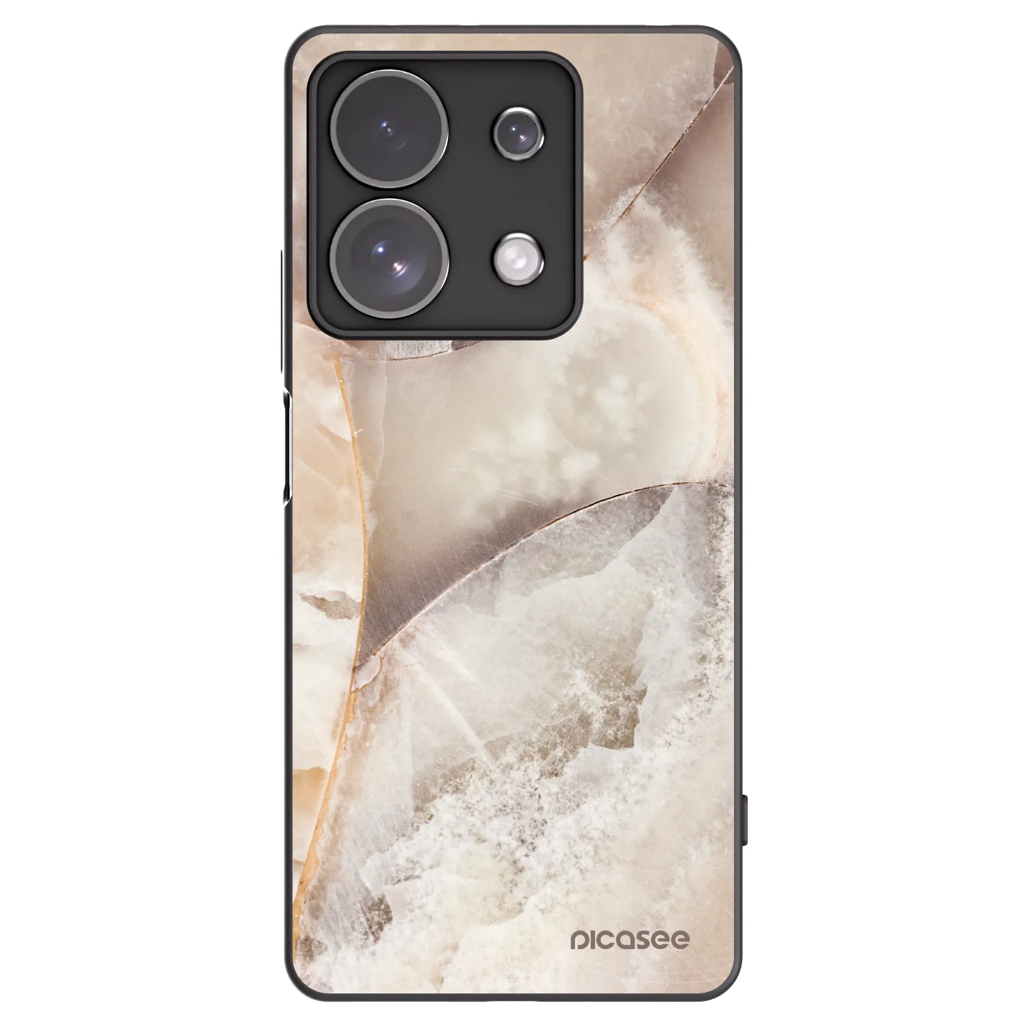 Picasee silikonski črni ovitek za Xiaomi Redmi Note 13 Pro 4G - Cream marble