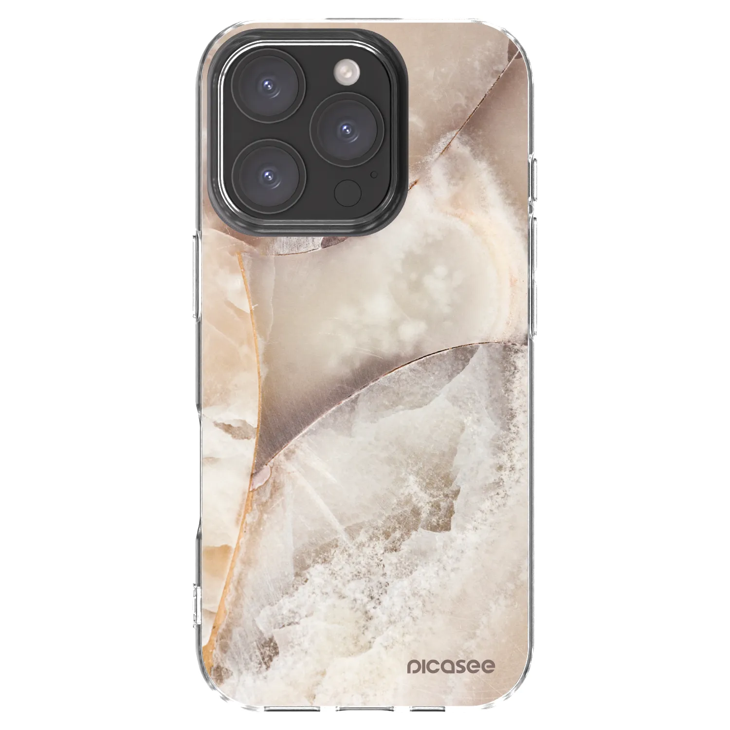 Picasee silikonski prozorni ovitek za Apple iPhone 16 Pro - Cream marble