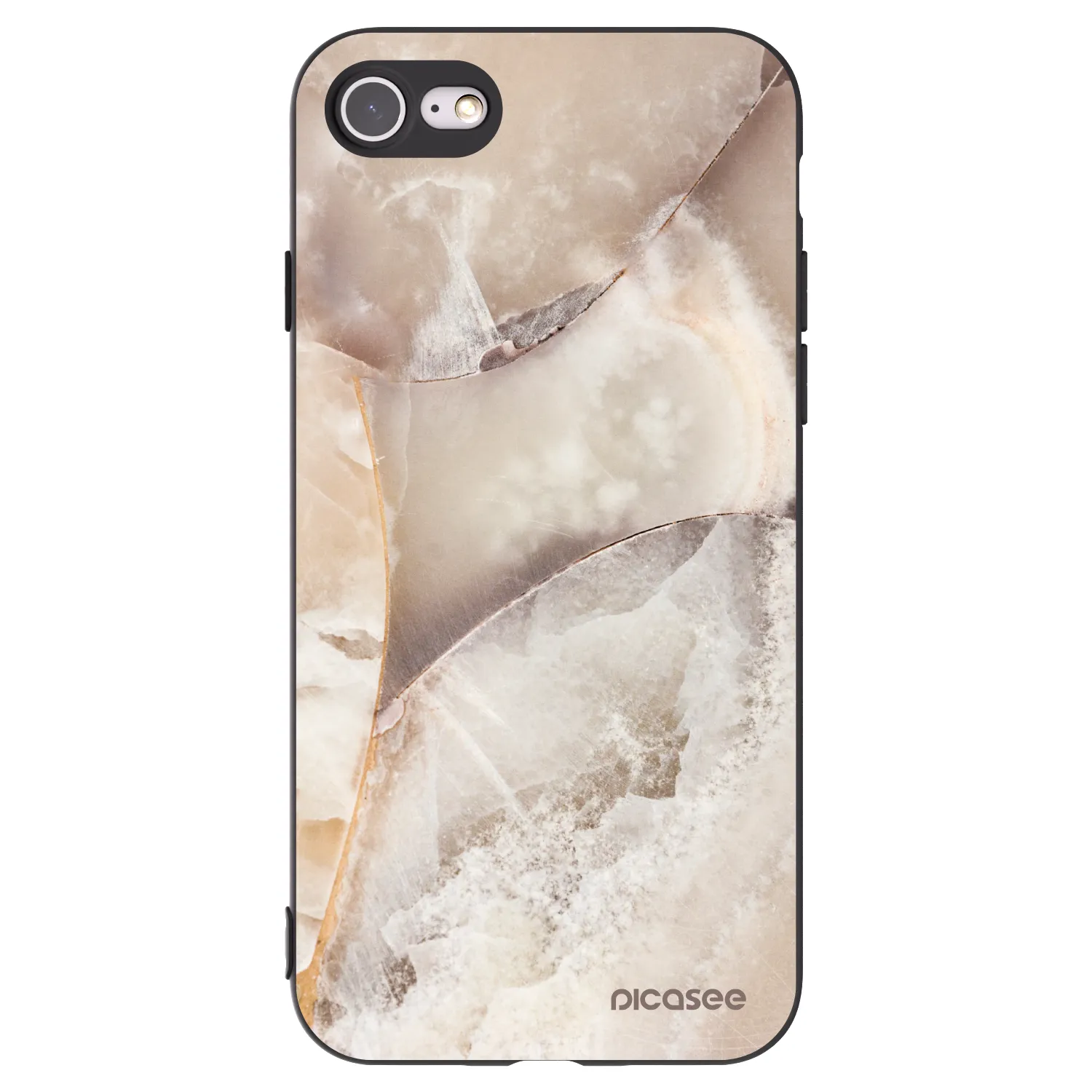 Picasee silikonski črni ovitek za Apple iPhone 8 - Cream marble