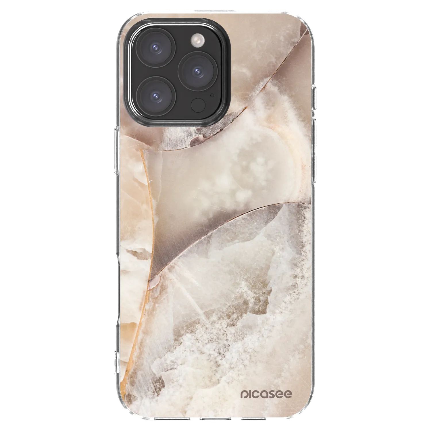 Picasee silikonski prozorni ovitek za Apple iPhone 16 Pro Max - Cream marble