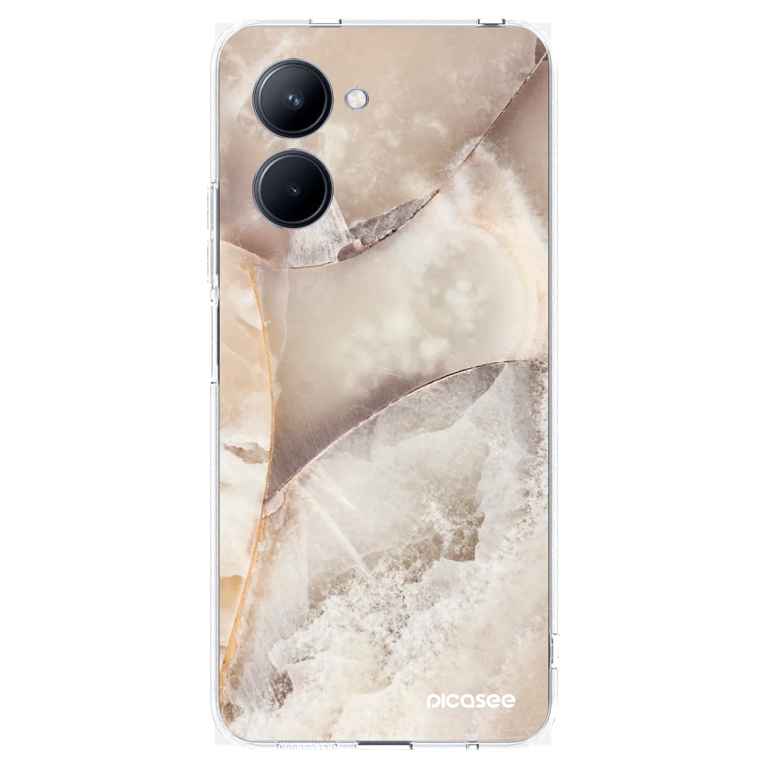 Picasee silikonski prozorni ovitek za Realme C33 (2023) - Cream marble