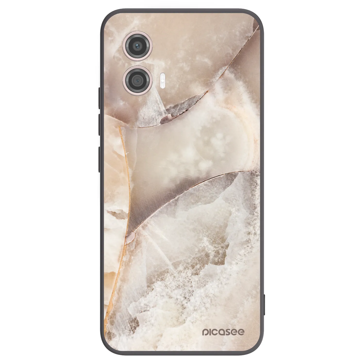 Picasee silikonski črni ovitek za Motorola Moto G53 5G - Cream marble