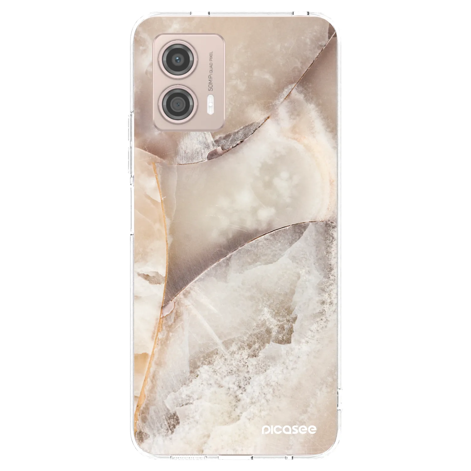 Picasee silikonski prozorni ovitek za Motorola Moto G53 5G - Cream marble
