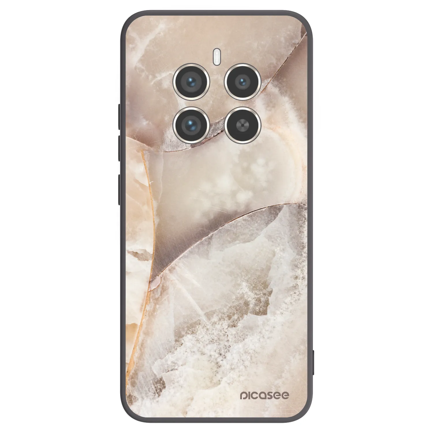 Picasee silikonski črni ovitek za Realme 12 Pro 5G - Cream marble