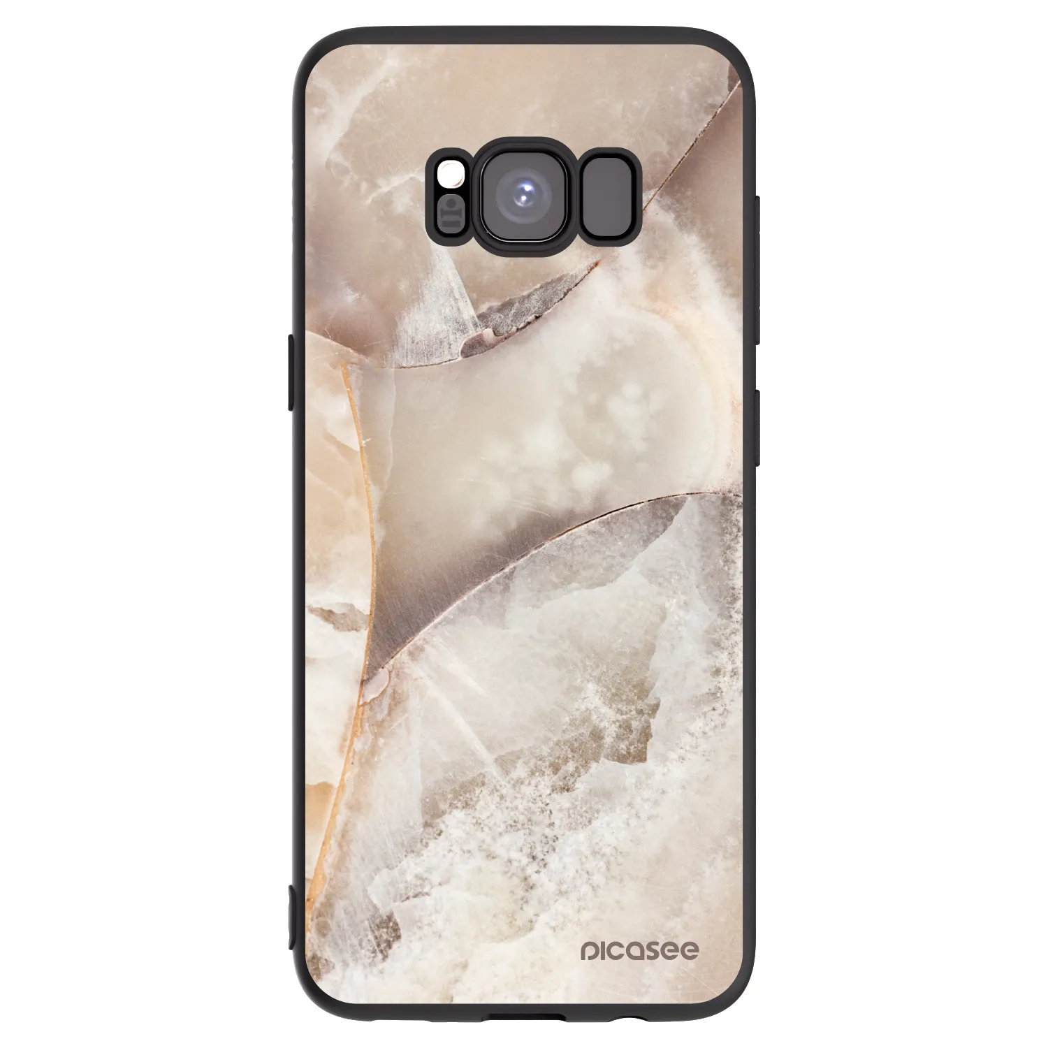 Picasee silikonski črni ovitek za Samsung Galaxy S8 G950F - Cream marble