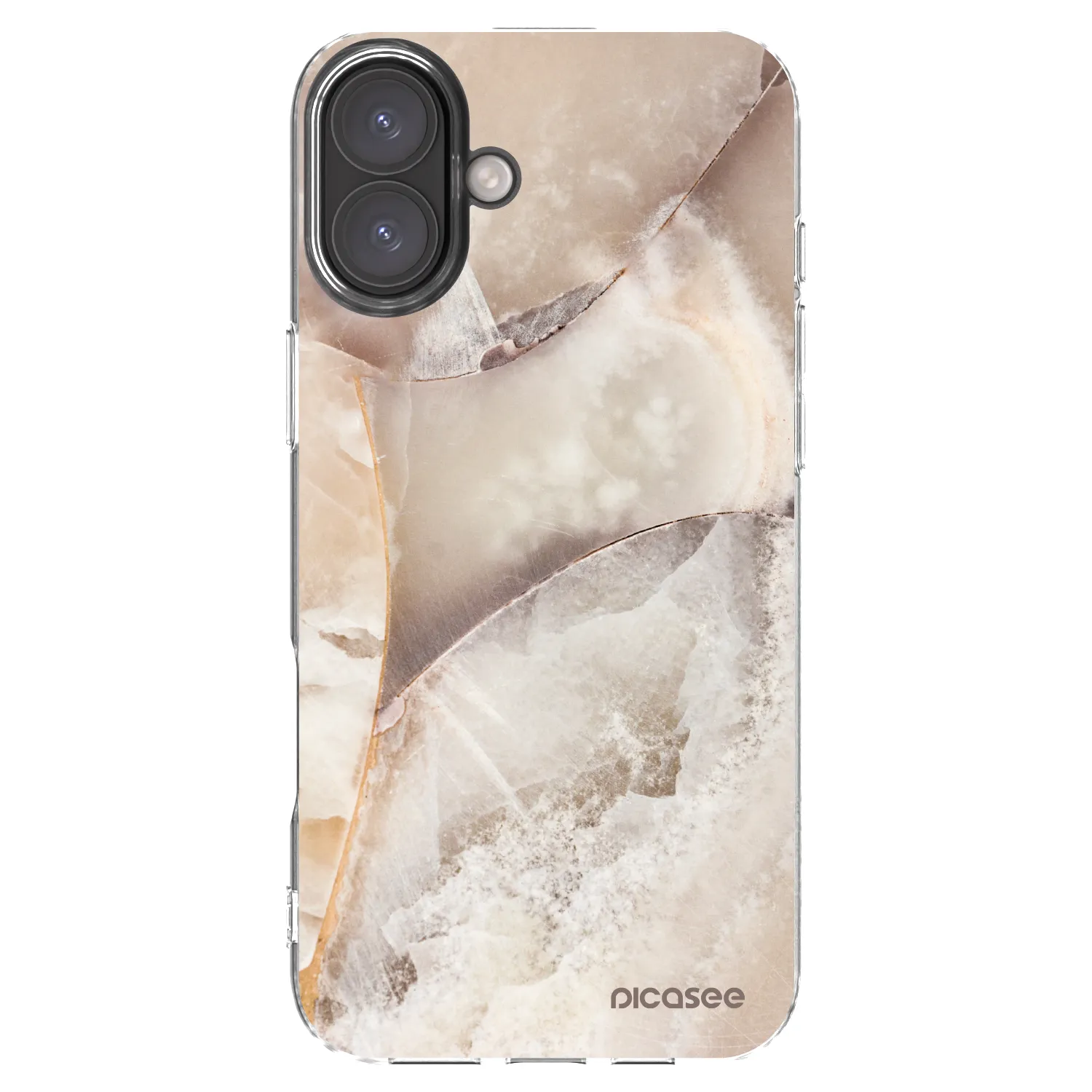 Picasee silikonski prozorni ovitek za Apple iPhone 16 Plus - Cream marble