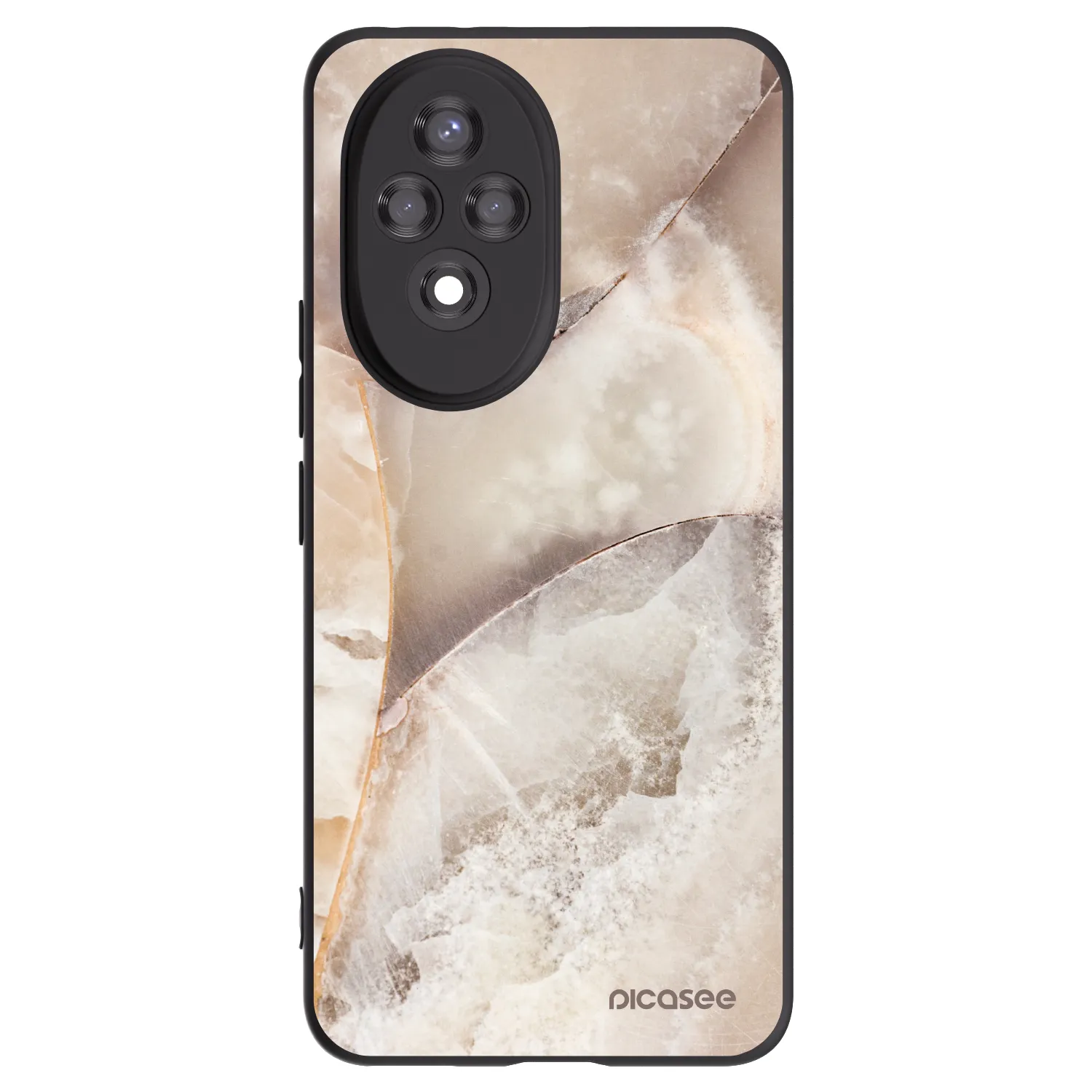Picasee silikonski črni ovitek za Honor 200 Pro 5G - Cream marble