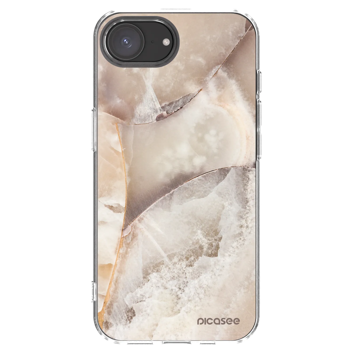 Picasee silikonski prozorni ovitek za Apple iPhone 16e - Cream marble