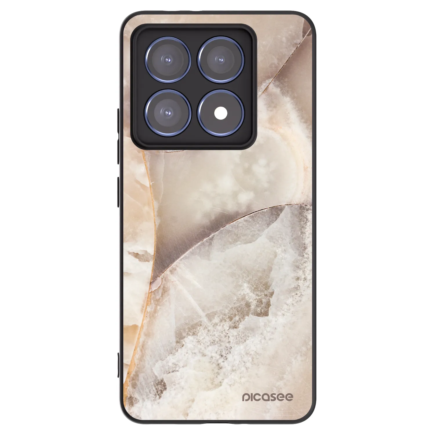 Picasee silikonski črni ovitek za Xiaomi 14T Pro - Cream marble