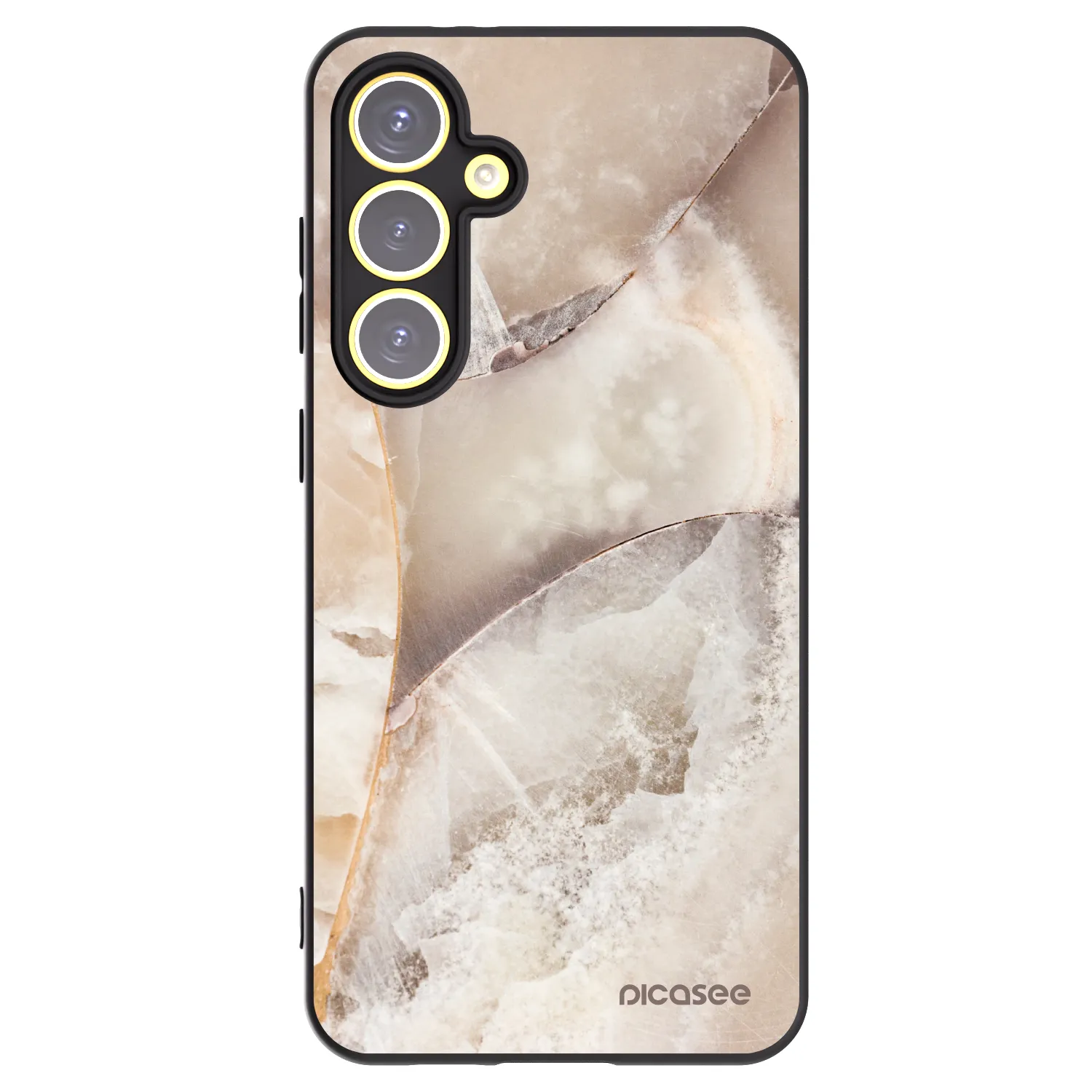 Picasee silikonski črni ovitek za Samsung Galaxy S24 FE S721B - Cream marble