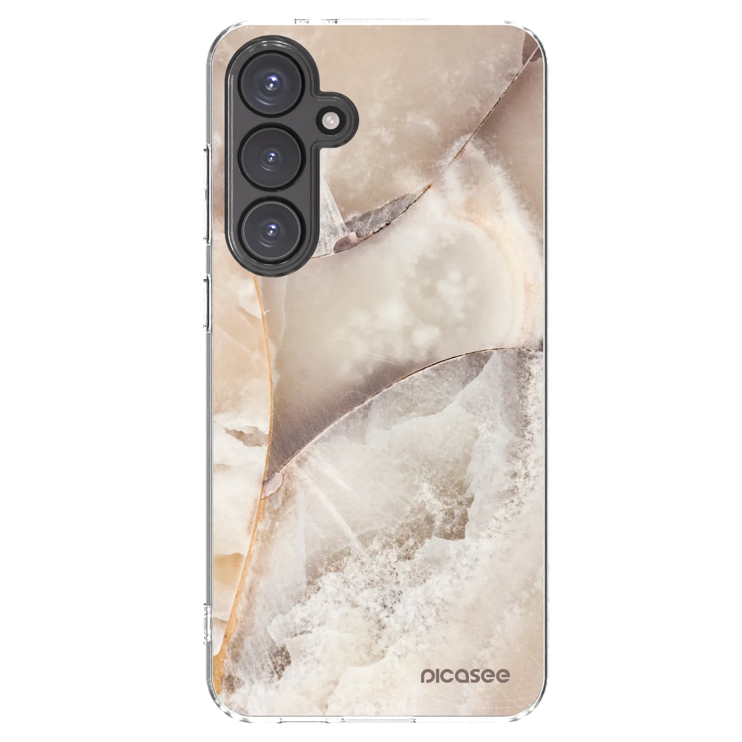 Picasee silikonski prozorni ovitek za Samsung Galaxy S24 FE S721B - Cream marble