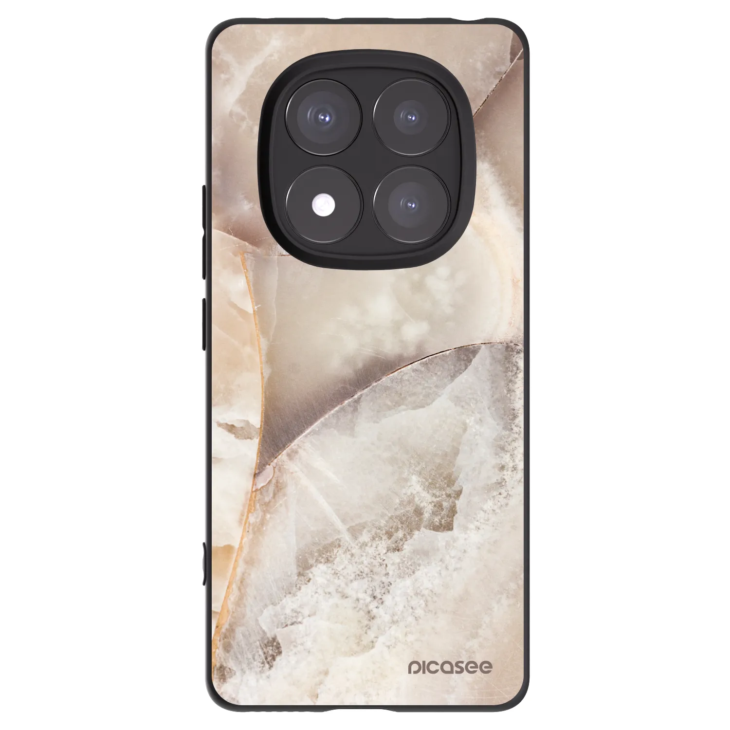 Picasee silikonski črni ovitek za Xiaomi Redmi Note 14 Pro 5G - Cream marble