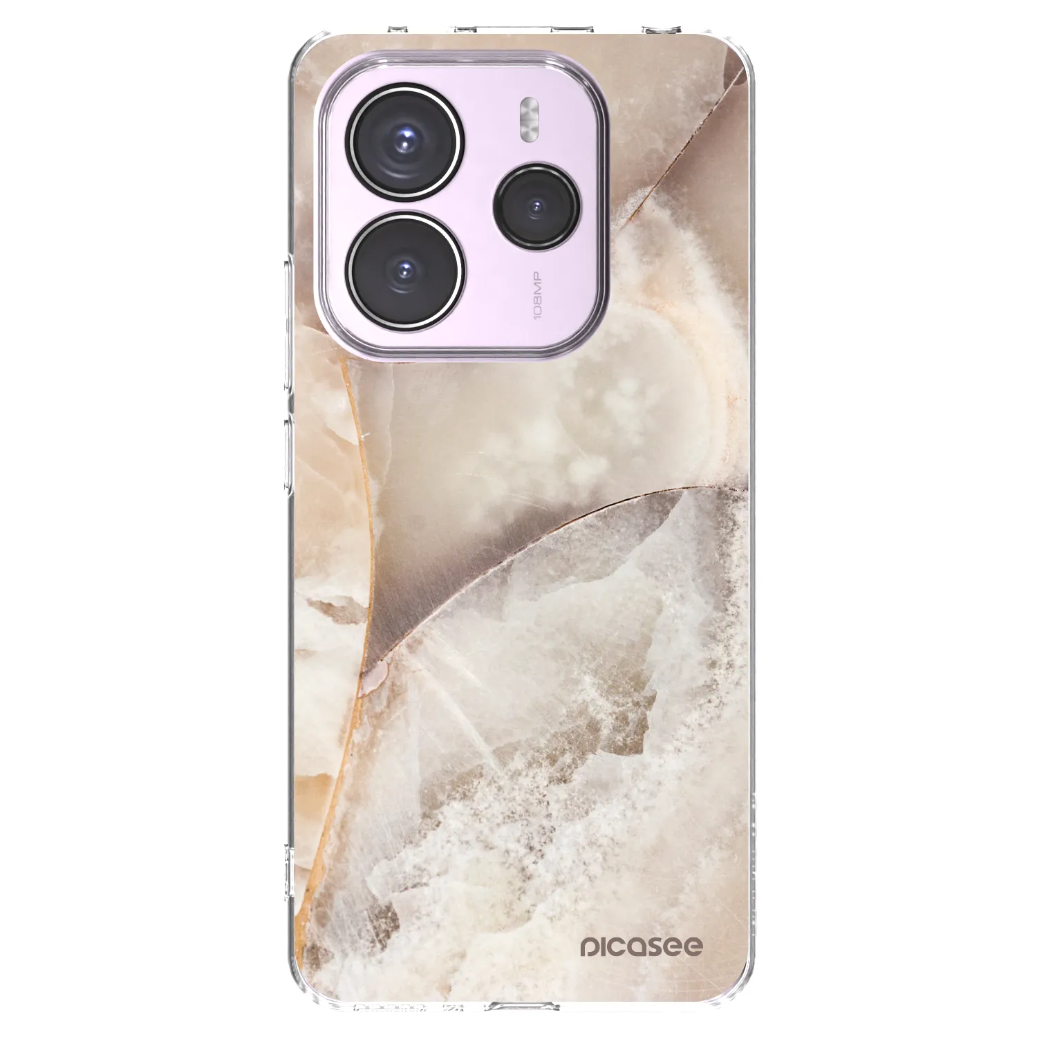 Picasee silikonski prozorni ovitek za Xiaomi Redmi Note 14 5G - Cream marble