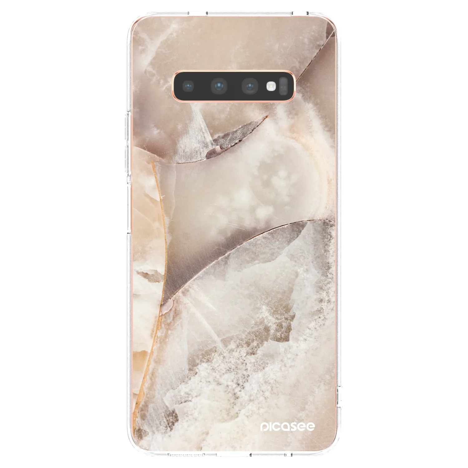 Picasee silikonski prozorni ovitek za Samsung Galaxy S10 Plus G975 - Cream marble