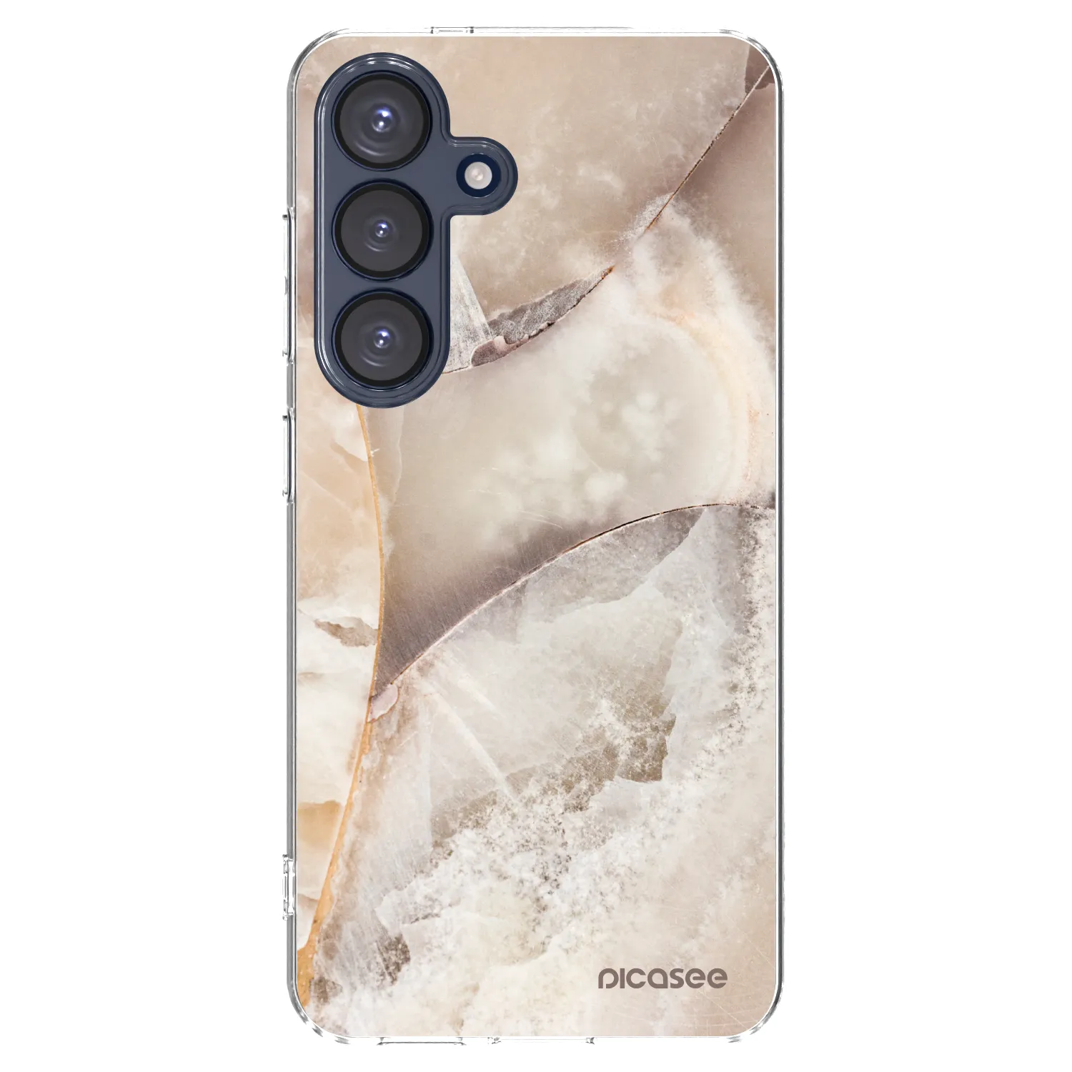 Picasee silikonski prozorni ovitek za Samsung Galaxy S25 5G - Cream marble