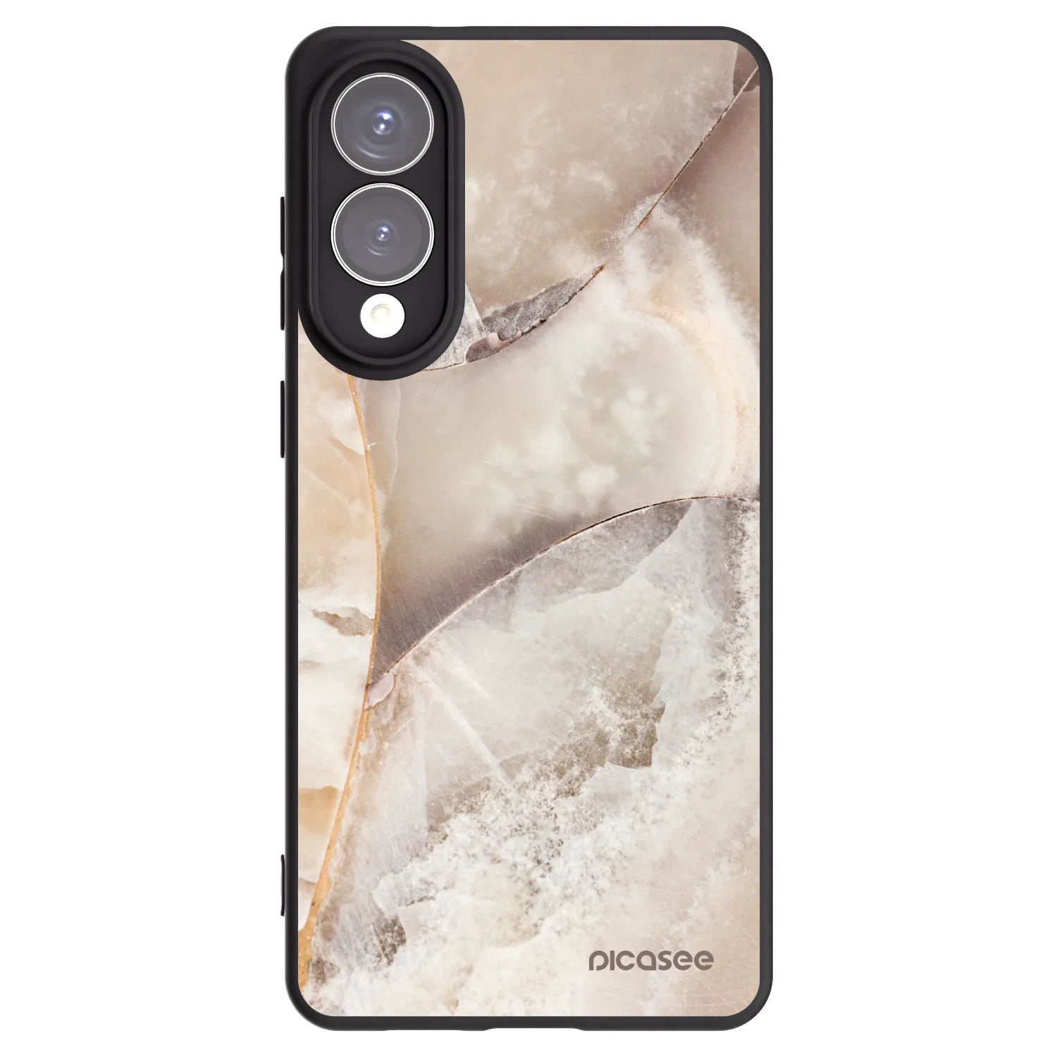 Picasee silikonski črni ovitek za Samsung Galaxy S25 Edge 5G - Cream marble