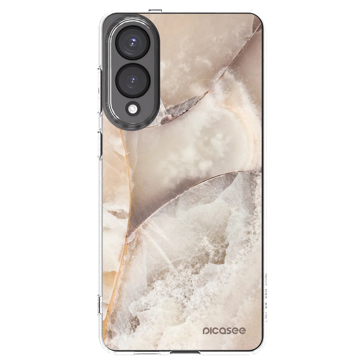 Picasee silikonski prozorni ovitek za Samsung Galaxy S25 Edge 5G - Cream marble