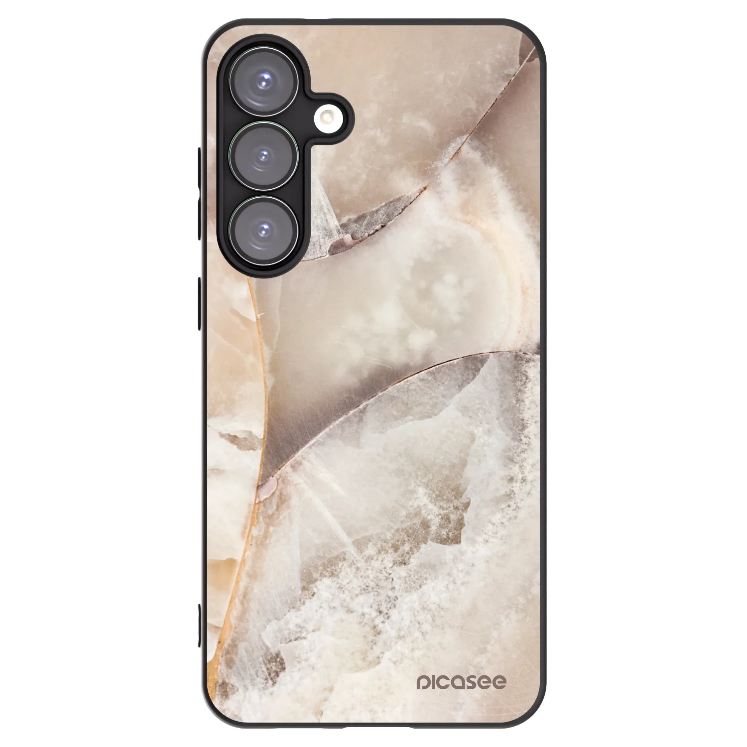 Picasee silikonski črni ovitek za Samsung Galaxy S25+ 5G - Cream marble