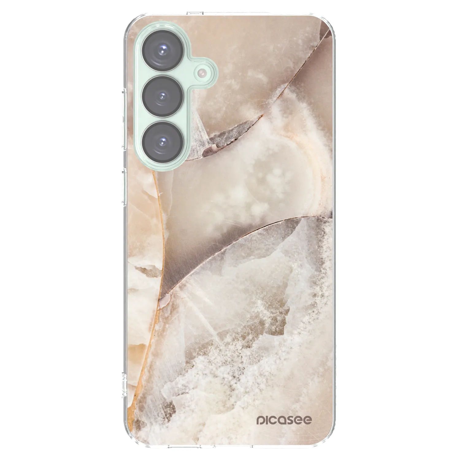 Picasee silikonski prozorni ovitek za Samsung Galaxy S25+ 5G - Cream marble