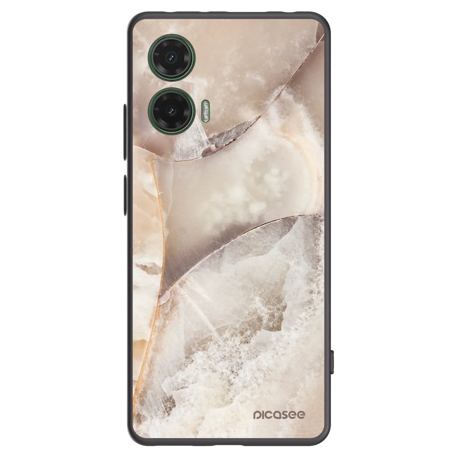 Picasee silikonski črni ovitek za Motorola Moto G35 5G - Cream marble