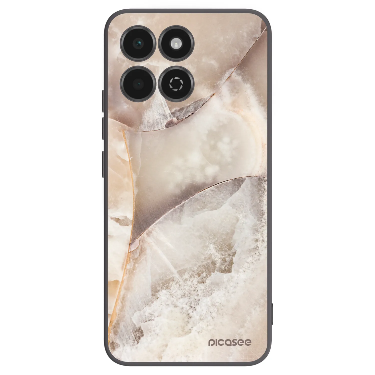 Picasee silikonski črni ovitek za Honor 200 Smart 5G - Cream marble