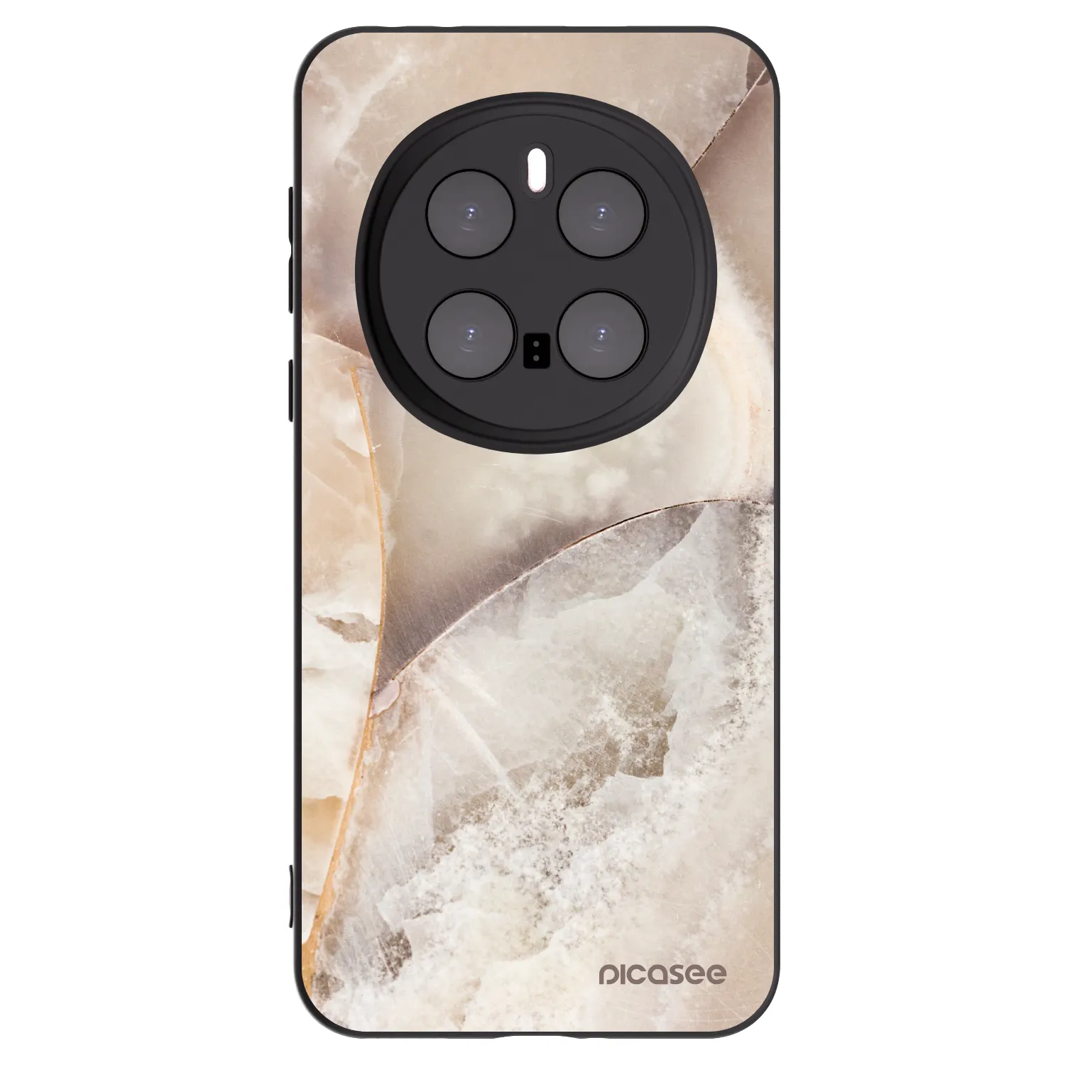 Picasee silikonski črni ovitek za Honor Magic7 Pro 5G - Cream marble