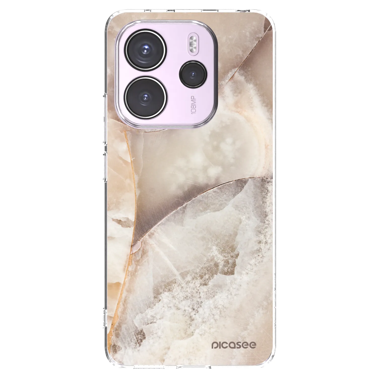 Picasee silikonski prozorni ovitek za Xiaomi Redmi Note 14 4G - Cream marble