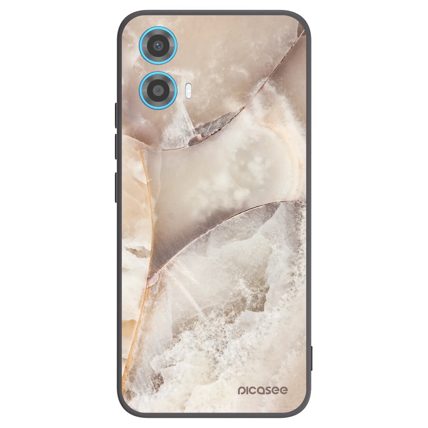 Picasee silikonski črni ovitek za Motorola Moto G34 5G - Cream marble