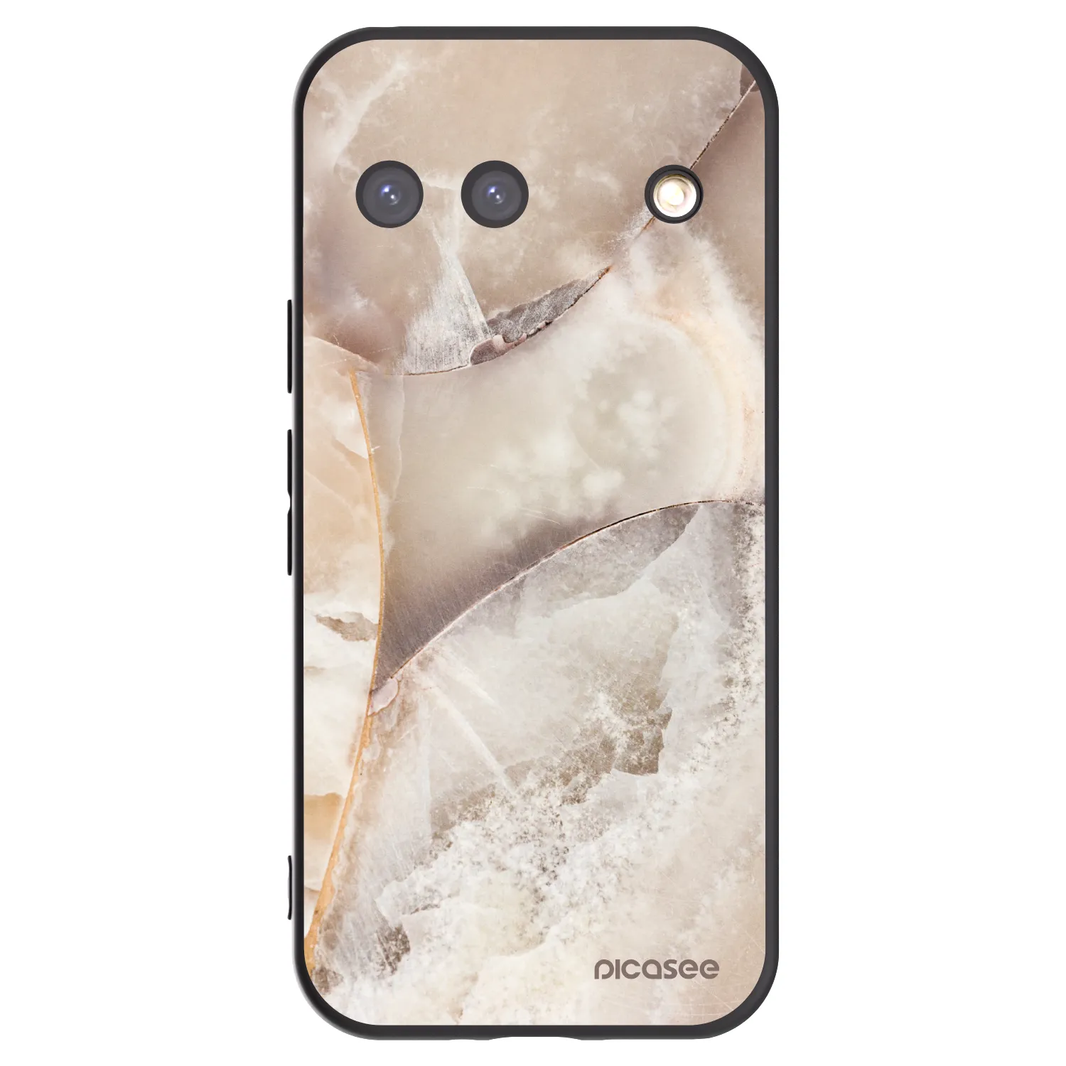 Picasee silikonski črni ovitek za Google Pixel 9 - Cream marble