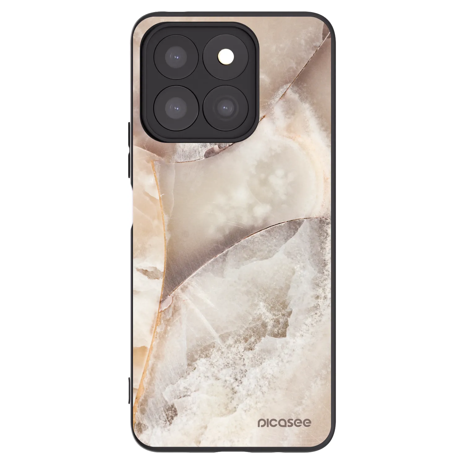 Picasee silikonski črni ovitek za Honor X8c - Cream marble