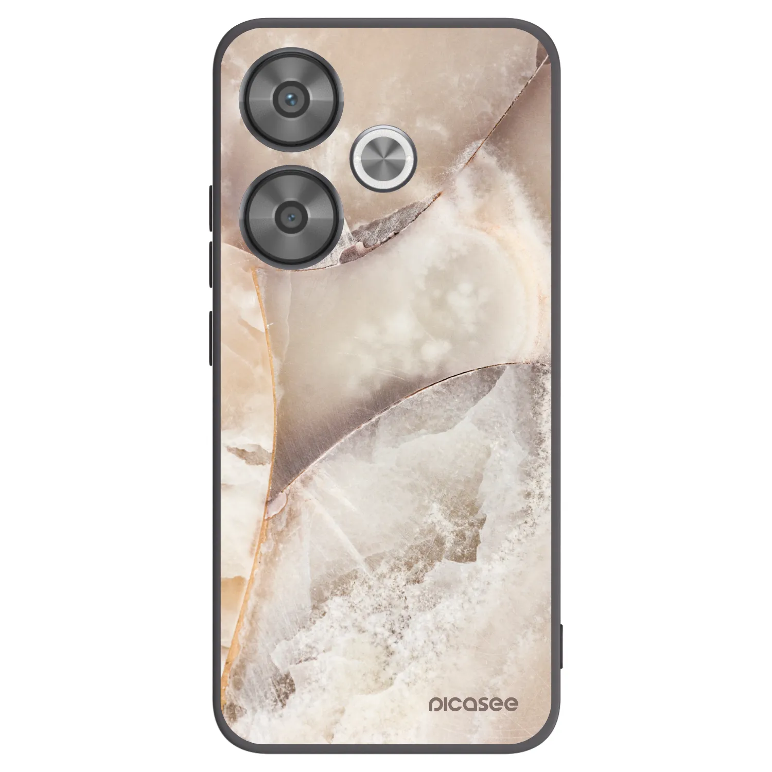 Picasee silikonski črni ovitek za Xiaomi Poco F6 - Cream marble