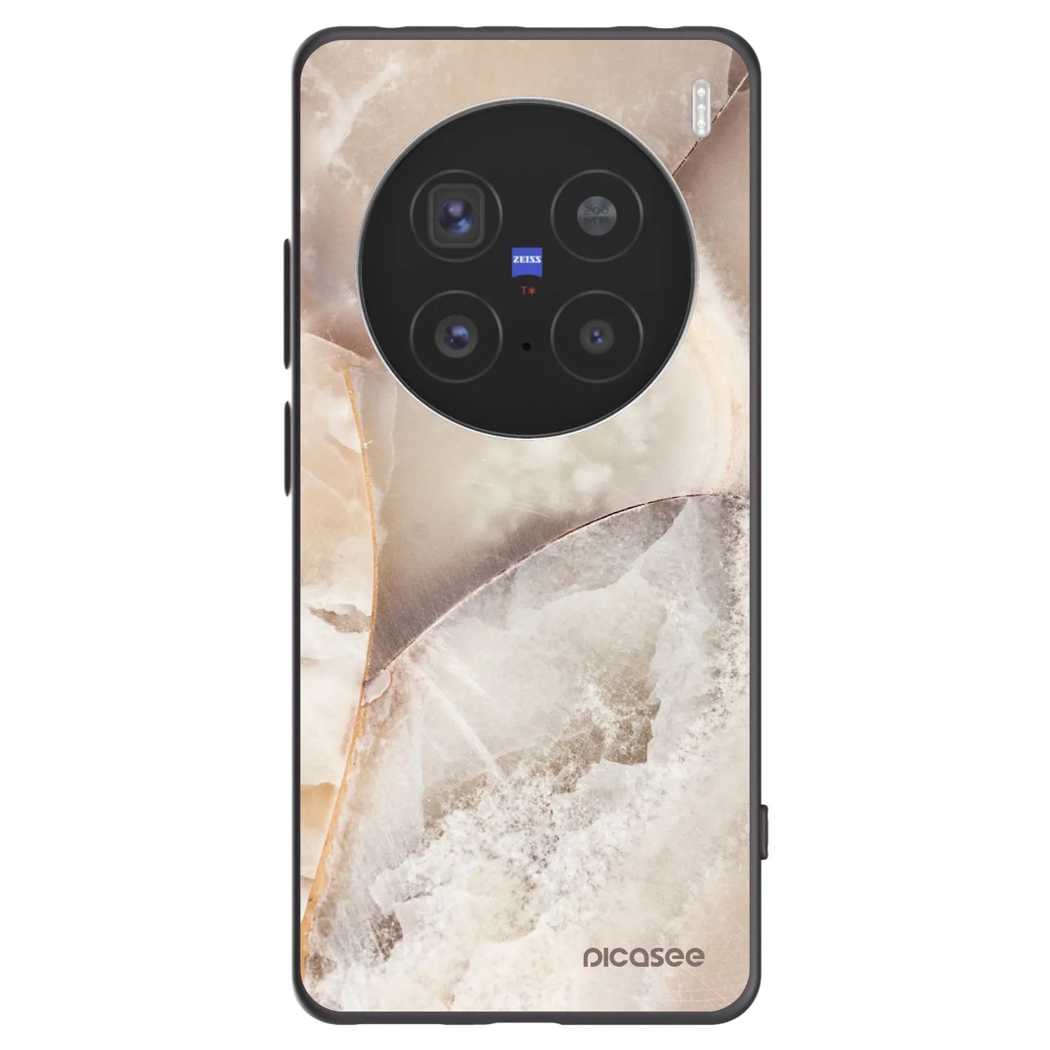Picasee silikonski črni ovitek za Vivo X200 Pro - Cream marble