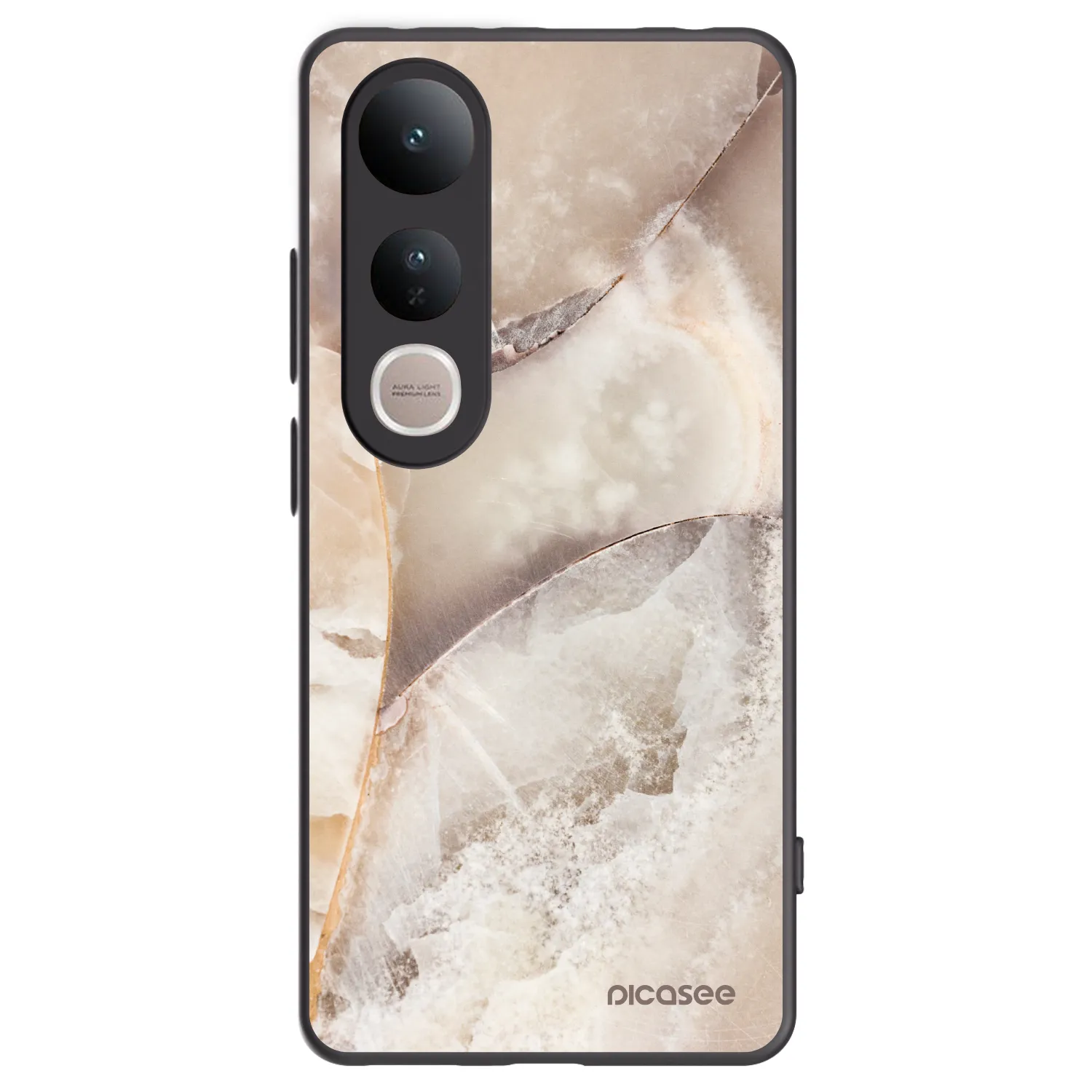 Picasee silikonski črni ovitek za Vivo V50 Lite 5G - Cream marble