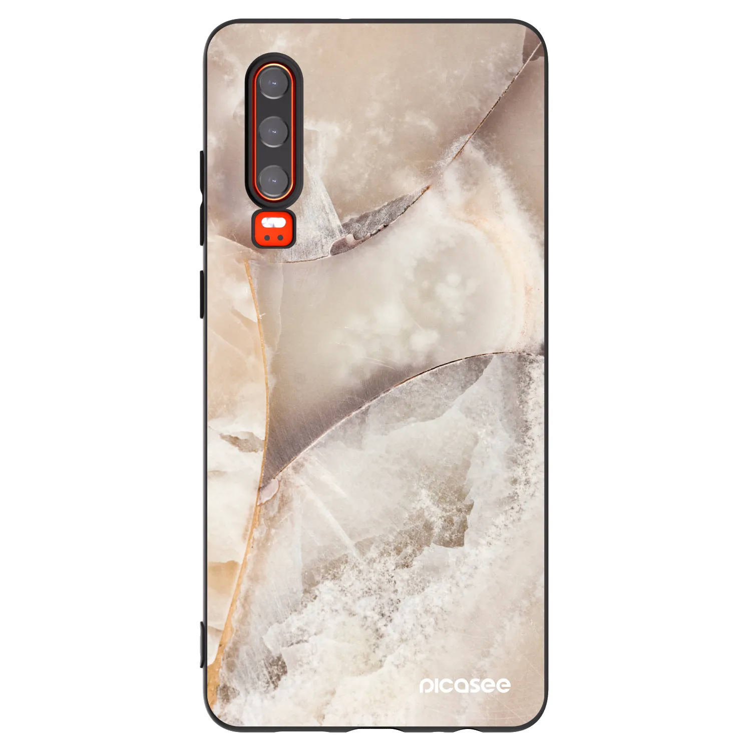Picasee silikonski črni ovitek za Huawei P30 - Cream marble