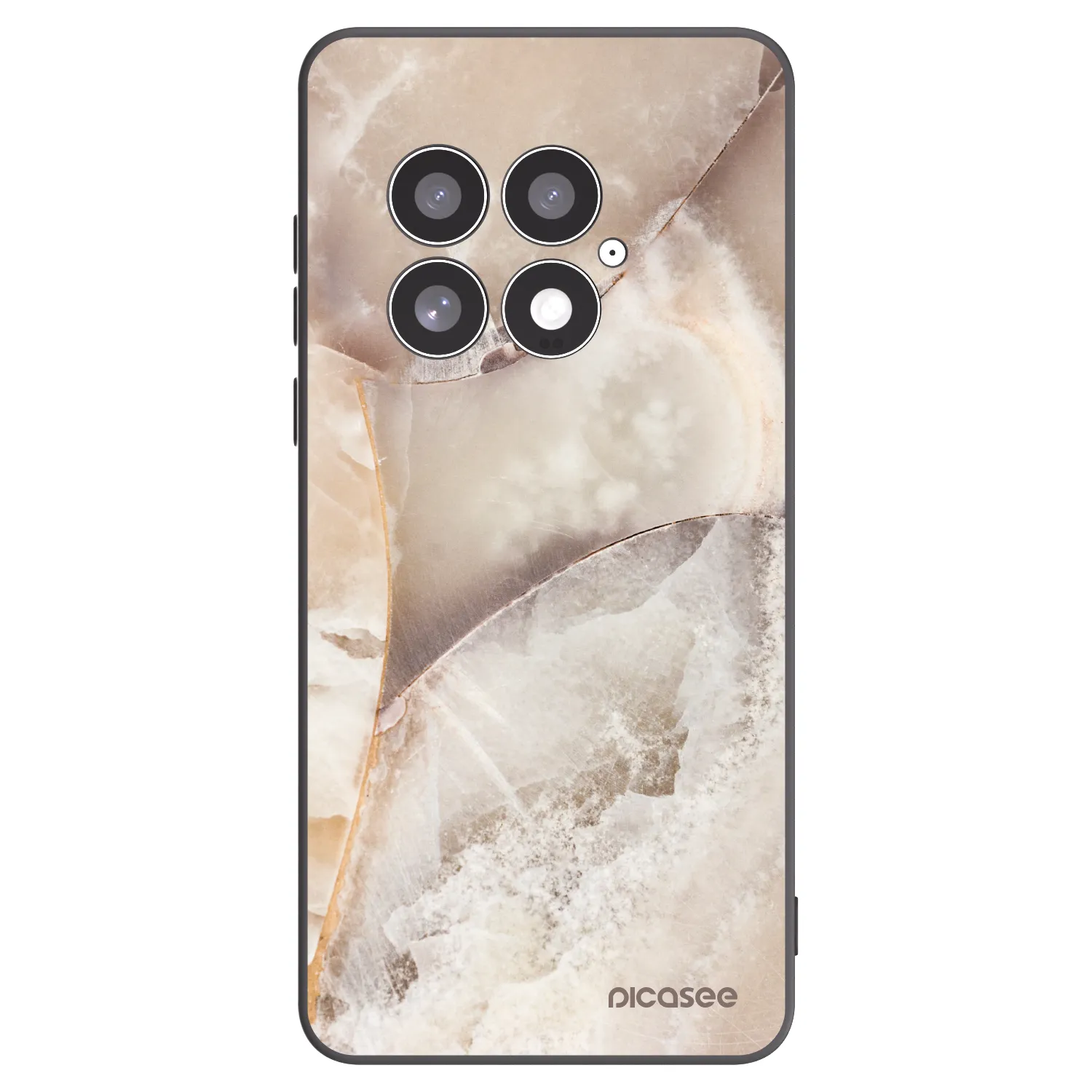 Picasee silikonski črni ovitek za OnePlus 13 5G - Cream marble