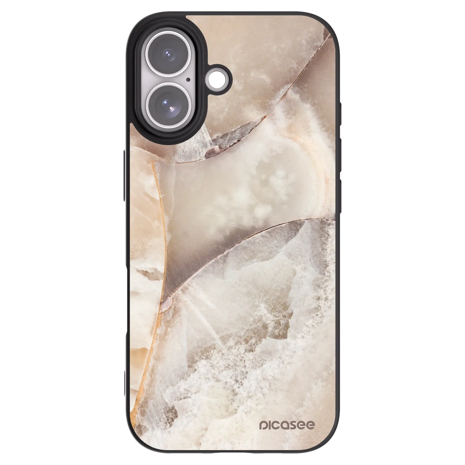 Picasee silikonski črni ovitek za Apple iPhone 17 - Cream marble