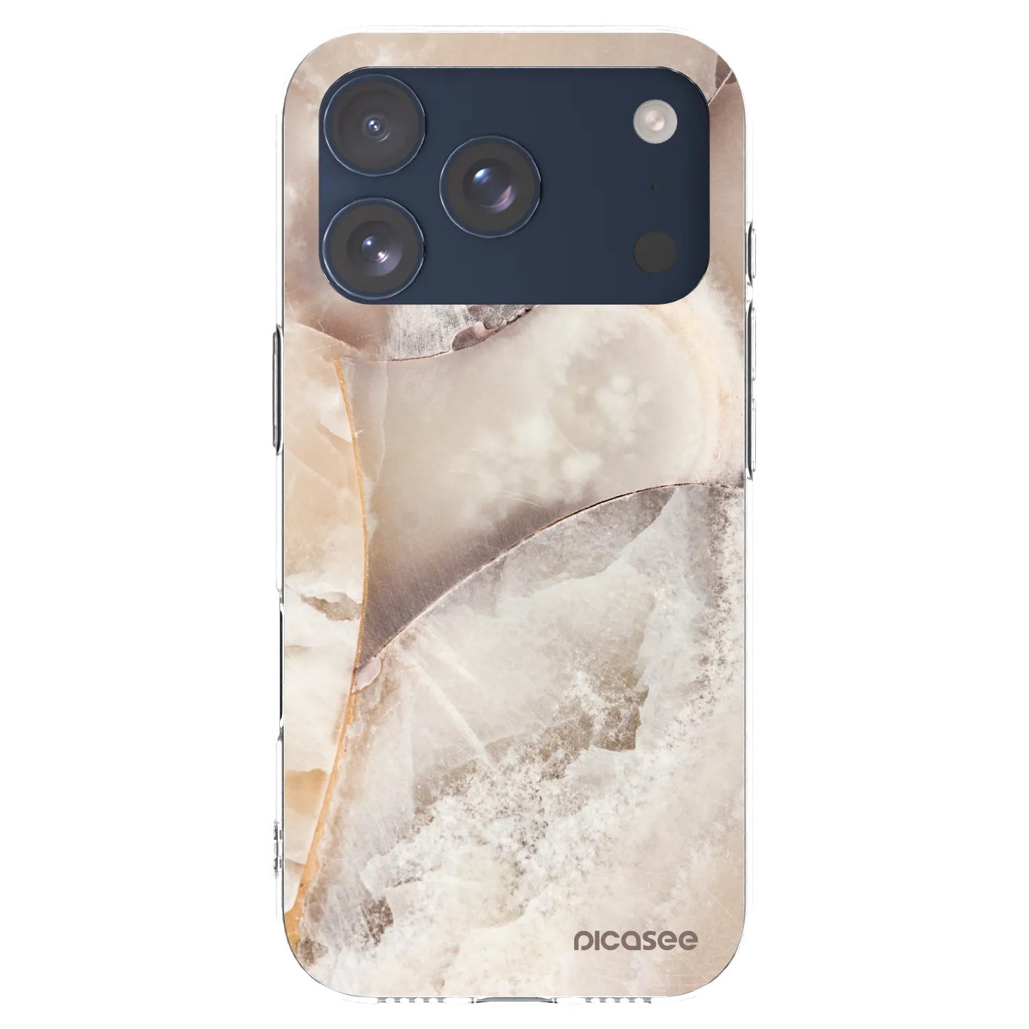 Picasee silikonski prozorni ovitek za Apple iPhone 17 Pro - Cream marble