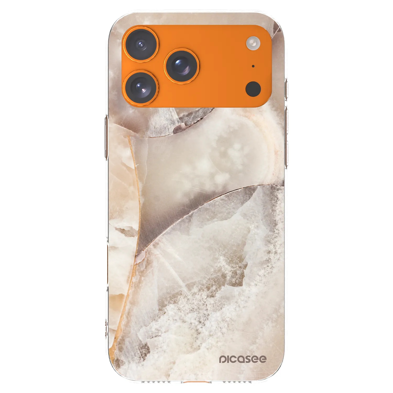 Picasee silikonski prozorni ovitek za Apple iPhone 17 Pro Max - Cream marble
