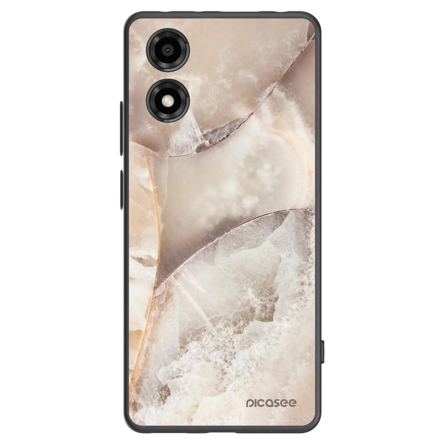 Picasee silikonski črni ovitek za Motorola Moto E14 - Cream marble