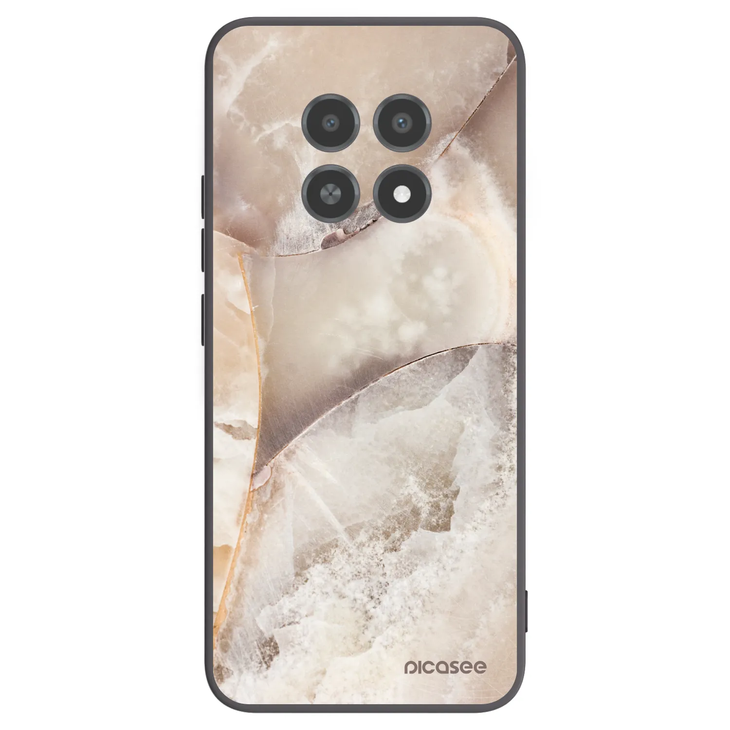 Picasee silikonski črni ovitek za Realme 12X - Cream marble