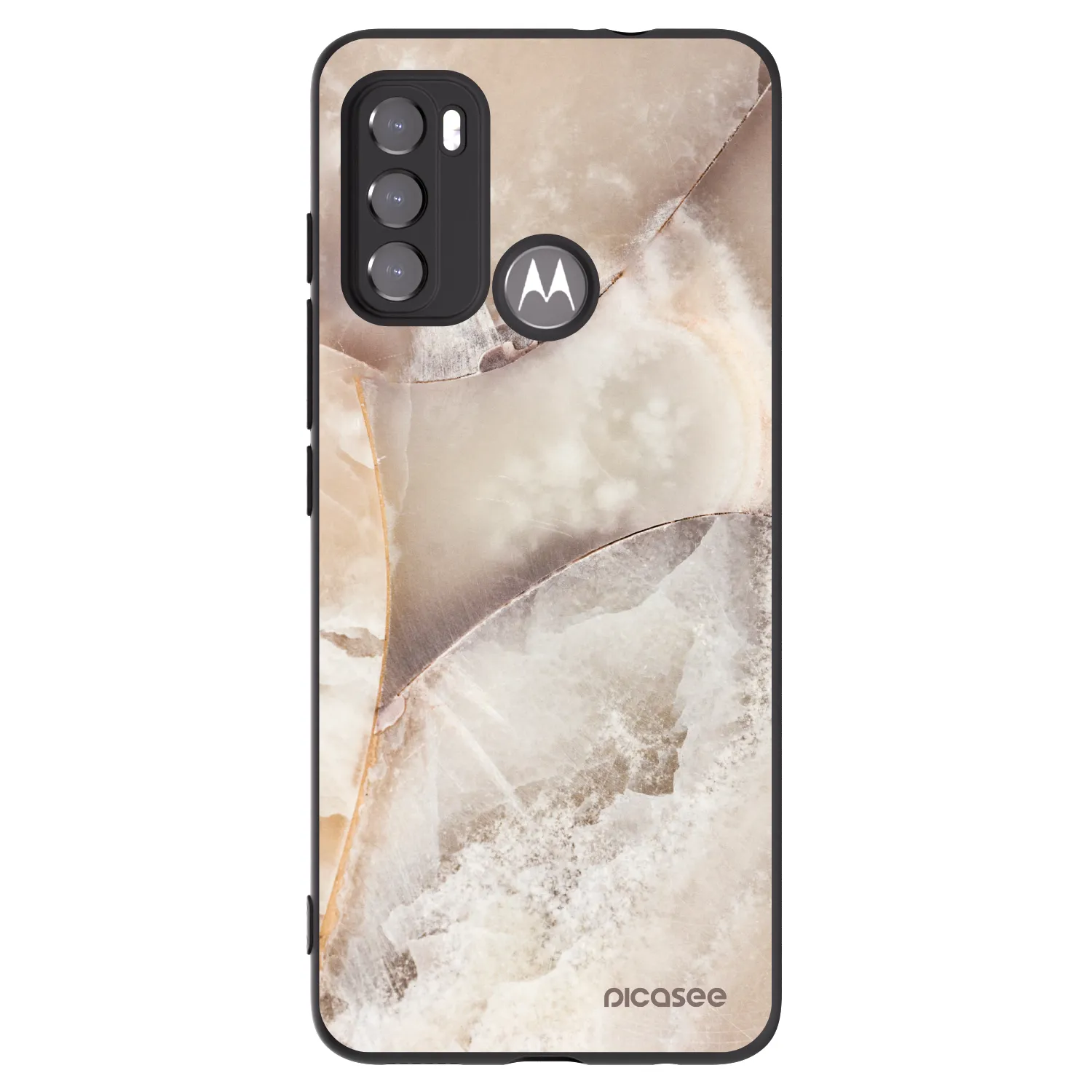 Picasee silikonski črni ovitek za Motorola Edge 60 5G - Cream marble