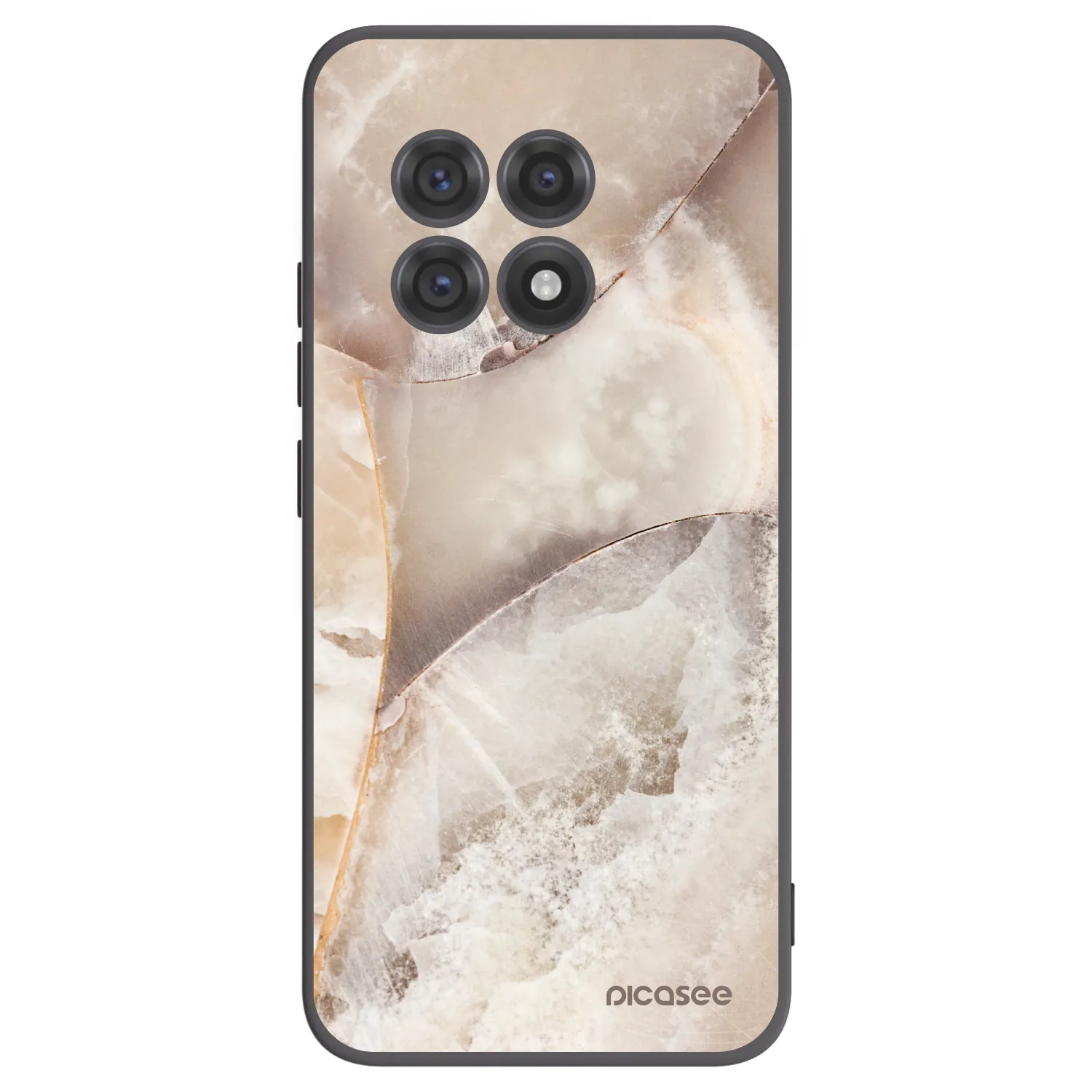 Picasee silikonski črni ovitek za OnePlus 13R 5G - Cream marble